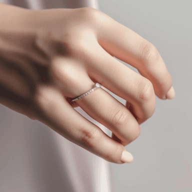 Hand with a thin silver ring